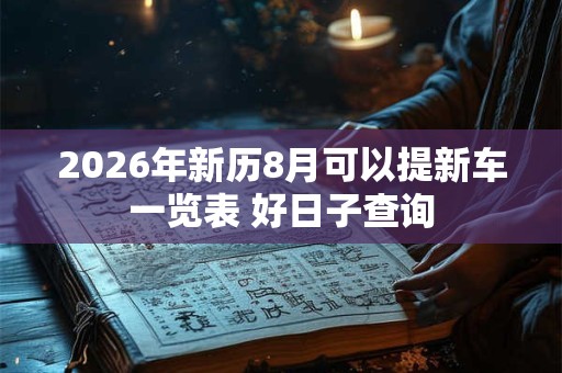 2026年新历8月可以提新车一览表 好日子查询 2026年新历8月可以提新车一览表 好日子查询
