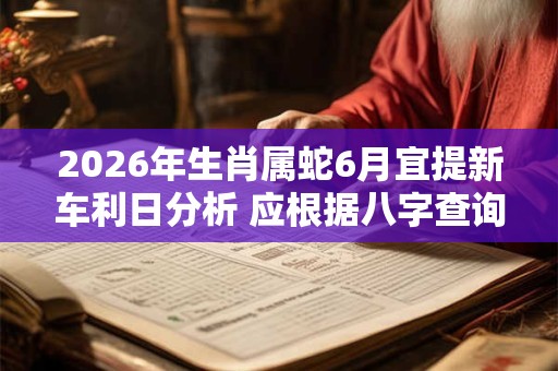 2026年生肖属蛇6月宜提新车利日分析 应根据八字查询吉日 2026年生肖属蛇6月宜提新车利日分析 应根据八字查询吉日