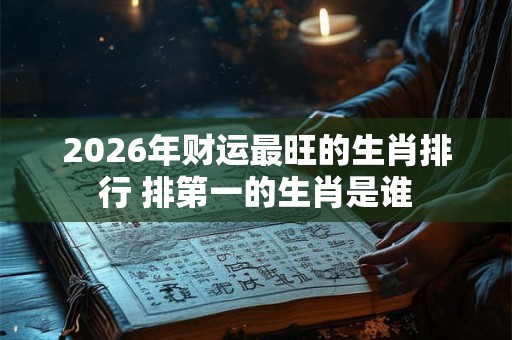 2026年财运最旺的生肖排行 排第一的生肖是谁 2026年财运最旺的生肖排行 排第一的生肖是谁