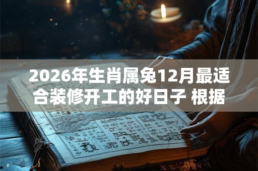 2026年生肖属兔12月最适合装修开工的好日子 根据八字查询