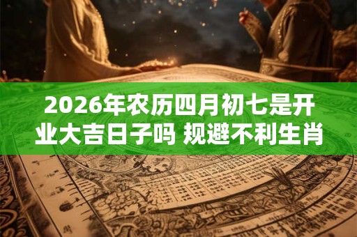 2026年农历四月初七是开业大吉日子吗 规避不利生肖 2026年农历四月初七是开业大吉日子吗 规避不利生肖