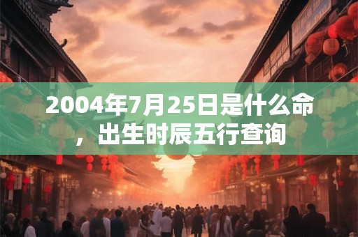 2004年7月25日是什么命,出生时辰五行查询 2004年7月25日是什么命,出生时辰五行查询