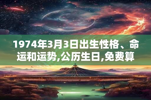1974年3月3日出生性格、命运和运势,公历生日,免费算命 1974年3月3日出生性格、命运和运势,公历生日,免费算命