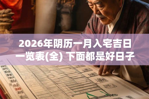 2026年阴历一月入宅吉日一览表(全) 下面都是好日子 2026年阴历一月入宅吉日一览表(全) 下面都是好日子