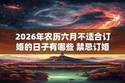 2026年农历六月不适合订婚的日子有哪些 禁忌订婚的日子