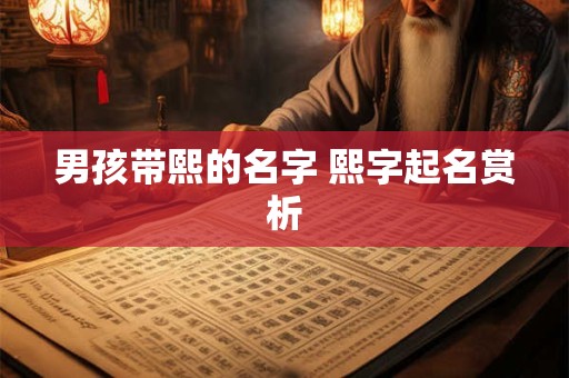 男孩带熙的名字 熙字起名赏析