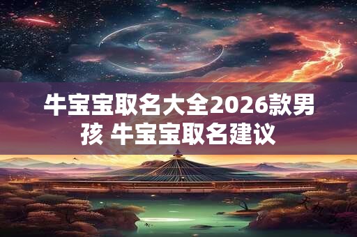 牛宝宝取名大全2026款男孩 牛宝宝取名建议 牛宝宝取名大全2026款男孩 牛宝宝取名建议