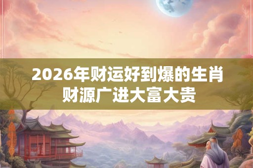 2026年财运好到爆的生肖 财源广进大富大贵