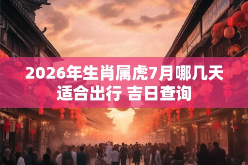 2026年生肖属虎7月哪几天适合出行 吉日查询