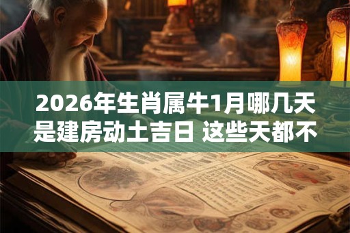 2026年生肖属牛1月哪几天是建房动土吉日 这些天都不错 2026年生肖属牛1月哪几天是建房动土吉日 这些天都不错