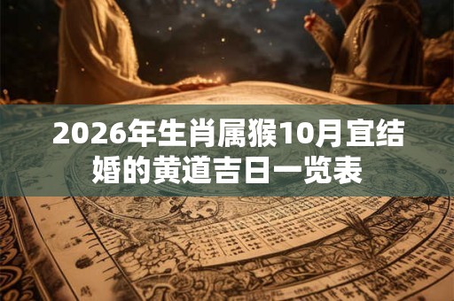 2026年生肖属猴10月宜结婚的黄道吉日一览表