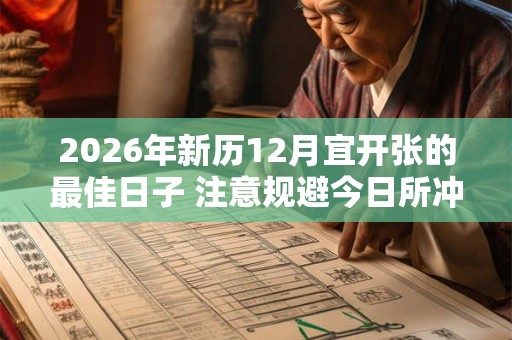 2026年新历12月宜开张的最佳日子 注意规避今日所冲 2026年新历12月宜开张的最佳日子 注意规避今日所冲