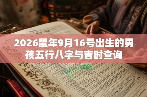 2026鼠年9月16号出生的男孩五行八字与吉时查询 2026鼠年9月16号出生的男孩五行八字与吉时查询