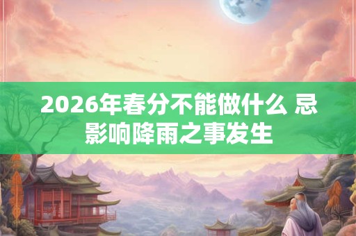 2026年春分不能做什么 忌影响降雨之事发生