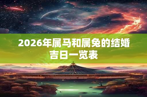 2026年属马和属兔的结婚吉日一览表
