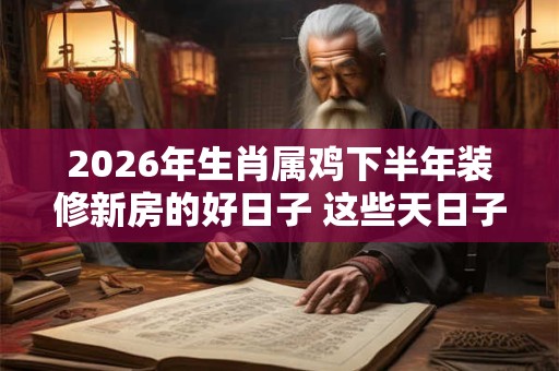 2026年生肖属鸡下半年装修新房的好日子 这些天日子不错 2026年生肖属鸡下半年装修新房的好日子 这些天日子不错