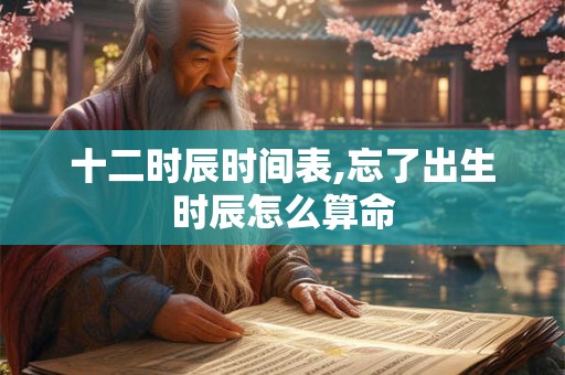 十二时辰时间表,忘了出生时辰怎么算命 十二时辰时间表,忘了出生时辰怎么算命