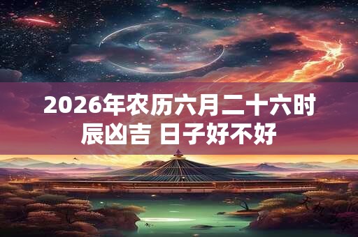 2026年农历六月二十六时辰凶吉 日子好不好