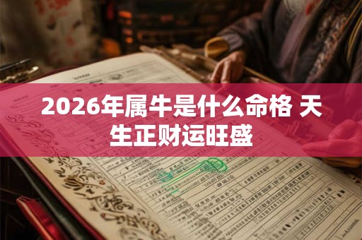 2026年属牛是什么命格 天生正财运旺盛