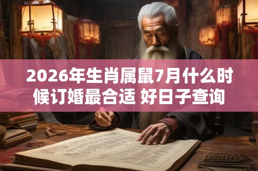 2026年生肖属鼠7月什么时候订婚最合适 好日子查询 2026年生肖属鼠7月什么时候订婚最合适 好日子查询