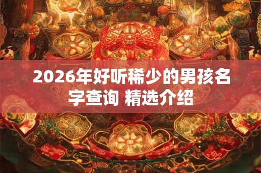 2026年好听稀少的男孩名字查询 精选介绍