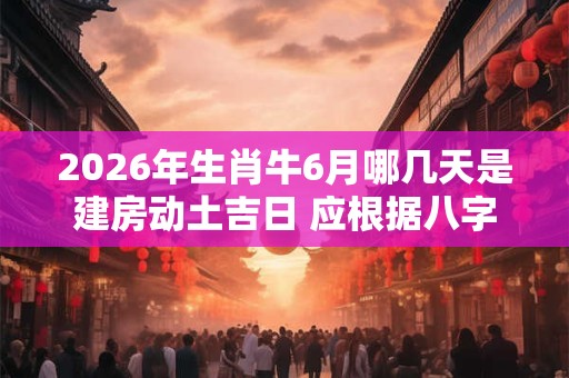 2026年生肖牛6月哪几天是建房动土吉日 应根据八字查询