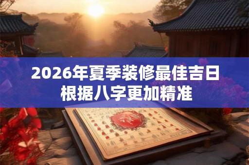 2026年夏季装修最佳吉日 根据八字更加精准