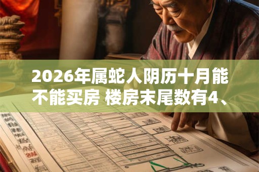 2026年属蛇人阴历十月能不能买房 楼房末尾数有4、9旺财运
