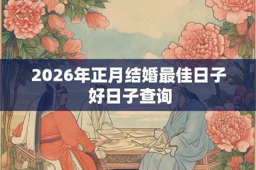2026年正月结婚最佳日子 好日子查询 2026年正月结婚最佳日子 好日子查询