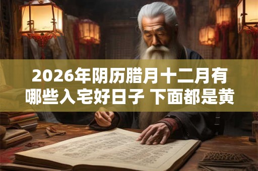 2026年阴历腊月十二月有哪些入宅好日子 下面都是黄道吉日