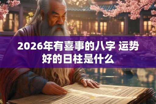 2026年有喜事的八字 运势好的日柱是什么 2026年有喜事的八字 运势好的日柱是什么