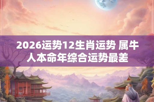 2026运势12生肖运势 属牛人本命年综合运势最差