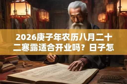2026庚子年农历八月二十二寒露适合开业吗?日子怎么样? 2026庚子年农历八月二十二寒露适合开业吗?日子怎么样?