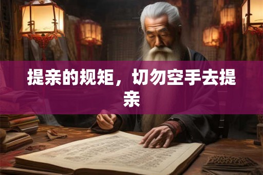 提亲的规矩，切勿空手去提亲