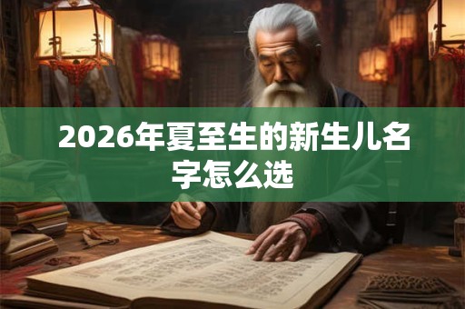 2026年夏至生的新生儿名字怎么选