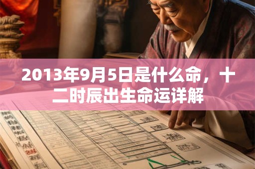 2013年9月5日是什么命，十二时辰出生命运详解