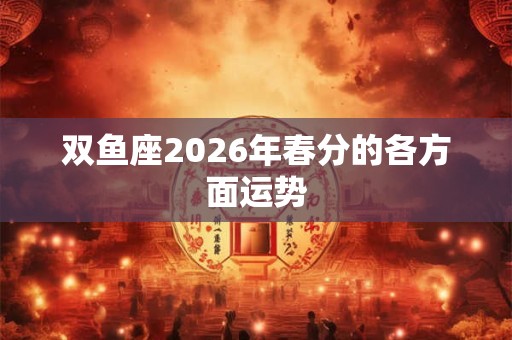 双鱼座2026年春分的各方面运势 双鱼座2026年春分的各方面运势