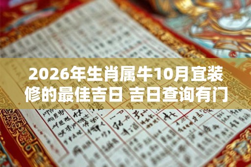 2026年生肖属牛10月宜装修的最佳吉日 吉日查询有门道
