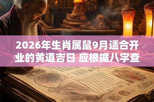 2026年生肖属鼠9月适合开业的黄道吉日 应根据八字查询 2026年生肖属鼠9月适合开业的黄道吉日 应根据八字查询