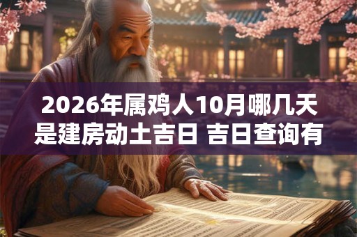 2026年属鸡人10月哪几天是建房动土吉日 吉日查询有门道