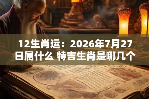 12生肖运:2026年7月27日属什么 特吉生肖是哪几个 12生肖运:2026年7月27日属什么 特吉生肖是哪几个