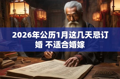 2026年公历1月这几天忌订婚 不适合婚嫁 2026年公历1月这几天忌订婚 不适合婚嫁