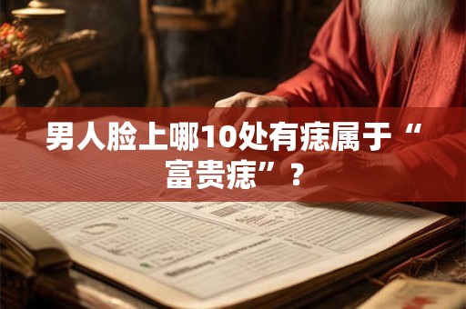 男人脸上哪10处有痣属于“富贵痣”？