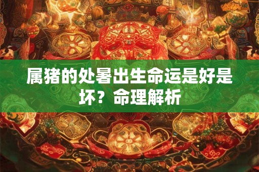 属猪的处暑出生命运是好是坏？命理解析