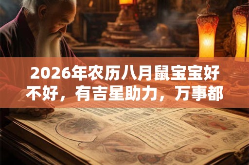 2026年农历八月鼠宝宝好不好，有吉星助力，万事都顺畅无阻