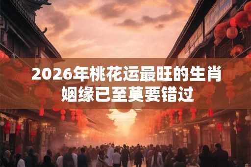 2026年桃花运最旺的生肖 姻缘已至莫要错过 2026年桃花运最旺的生肖 姻缘已至莫要错过