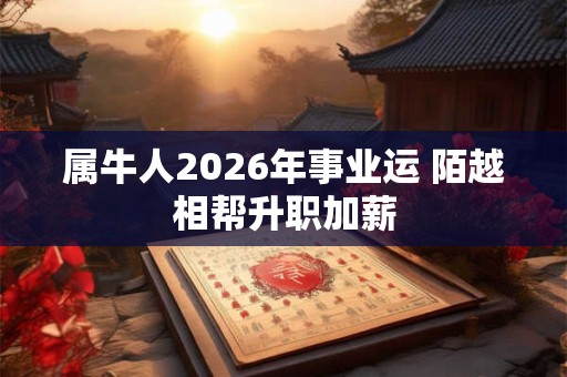 属牛人2026年事业运 陌越相帮升职加薪 属牛人2026年事业运 陌越相帮升职加薪