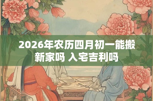 2026年农历四月初一能搬新家吗 入宅吉利吗
