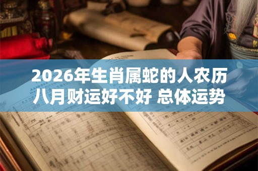 2026年生肖属蛇的人农历八月财运好不好 总体运势有所提升