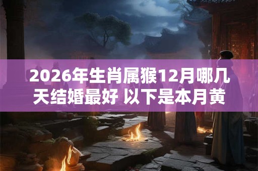 2026年生肖属猴12月哪几天结婚最好 以下是本月黄道吉日 2026年生肖属猴12月哪几天结婚最好 以下是本月黄道吉日
